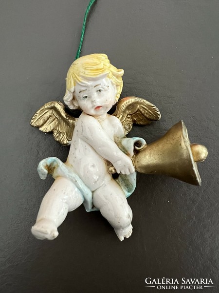 Angyalka olasz angyalos karácsonyfadísz műanyag puttó