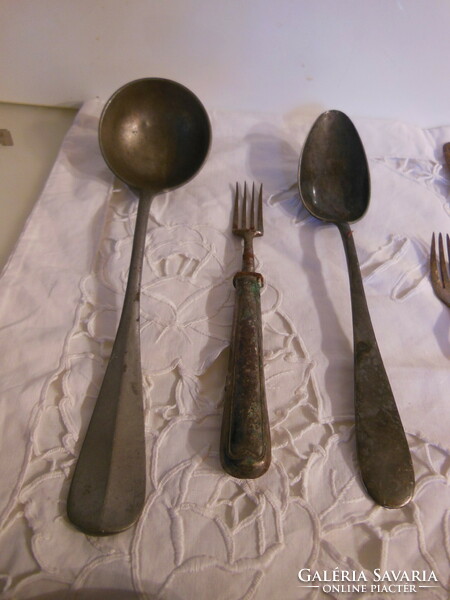 Cutlery - 14 pieces - antique !! - Alpaca - sauce spoon 26 x 5.5 cm - German - perfect