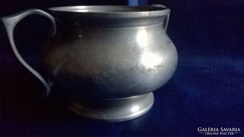 Older, tiny tin pot, sugar holder