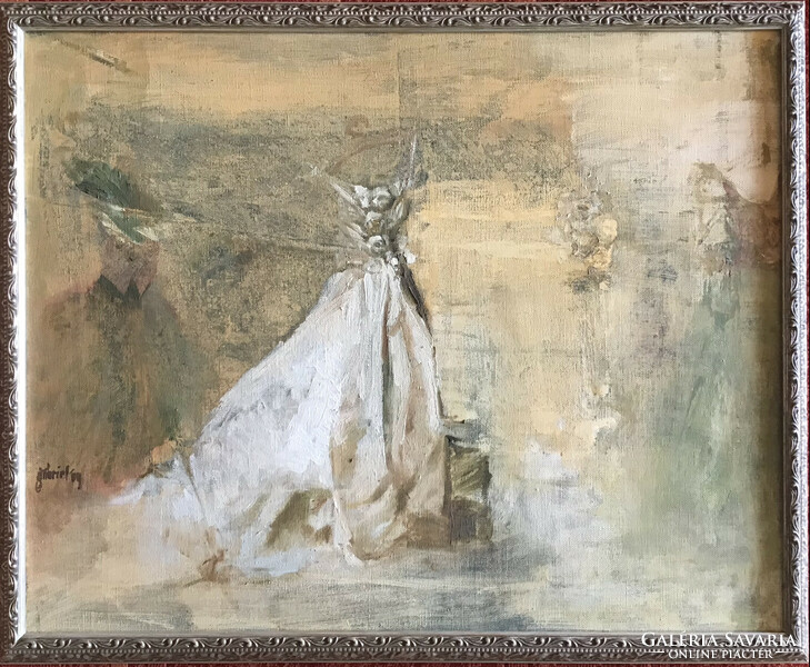 GÁBRIEL JÓZSEF (1952-2015) Fehér Capriccio festmény