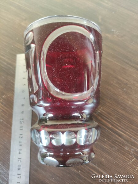 Ruby stained glass Biedermeier glass