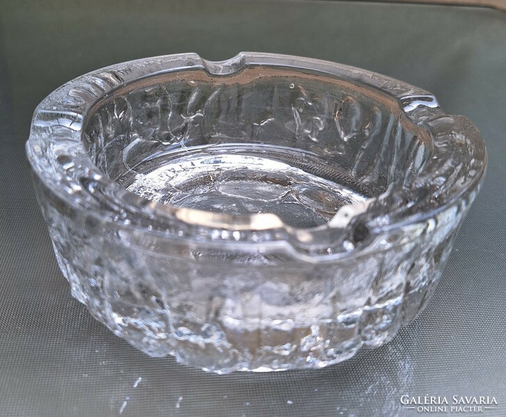 Art glass ice glass ashtray
