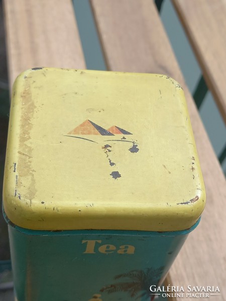 Retro tea-related advertising metal/flake box