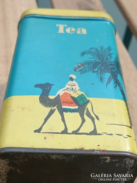 Retro tea-related advertising metal/flake box