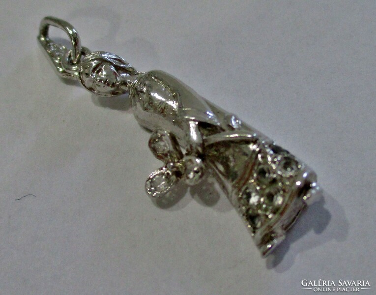 Beautiful small silver girl shaped pendant
