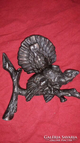 Antique copper figure bird once a decorative lamp accessory according to the pictures