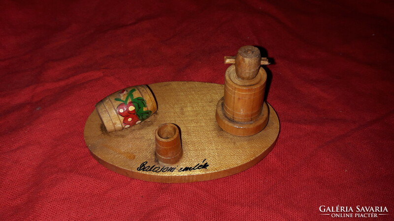 Old souvenir shop Balaton souvenir wooden small plastic table / shelf decoration in good condition according to the pictures