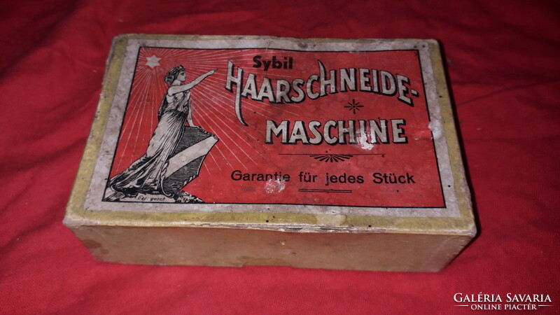 Antik osztrák SIBYL hajvágógép tartozékokkal dobozával szép állapotban a képek szerint
