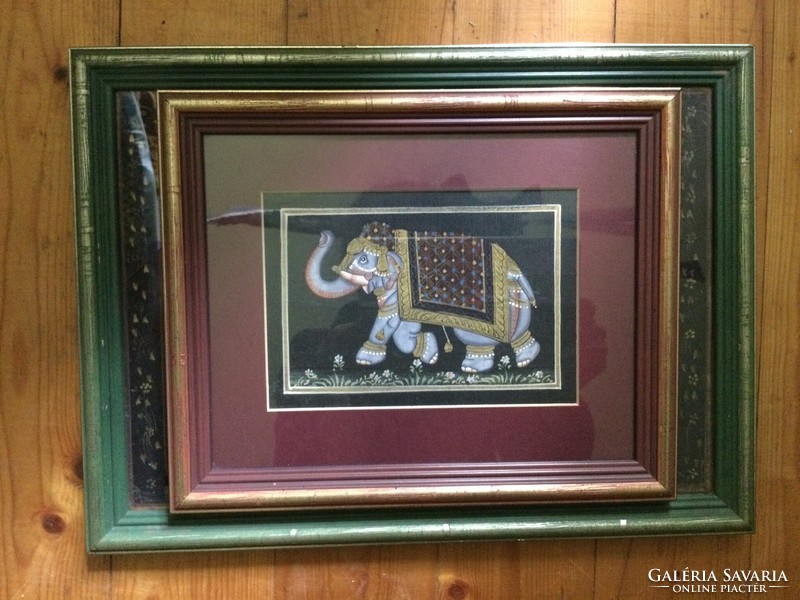 Indian hand painted pictures framed elephant