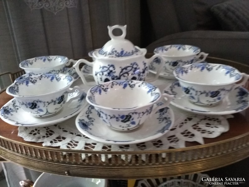 Meissen kék színű Finom porcelán/Bona China/ kávés készlet