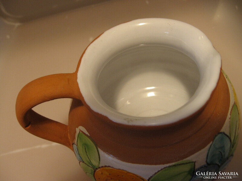 Italian, Tuscan fruit patterned ceramic pitcher, jug