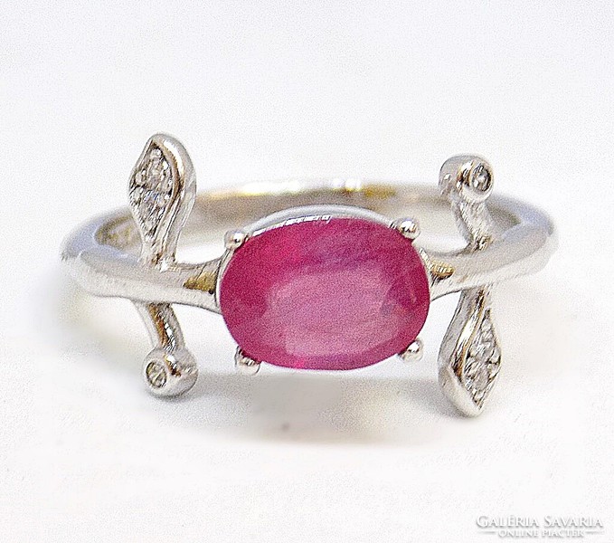 Silver ring with ruby stones (zal-ag107486)