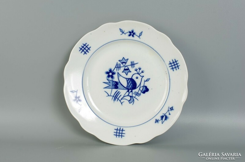 Zsolnay Sinkó András dekor tányér kék madár