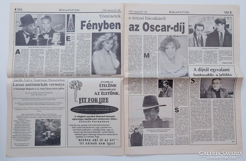 Vasárnapi Magazin 1993/3/27-28 Catherine Deneuve Oscar díj Nemere István Karl Lagerfeld