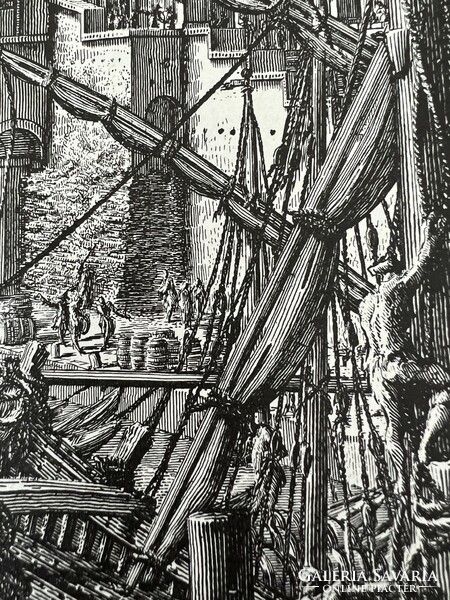 GB Piranesi architetto veduta del portodi ripa grande print etching