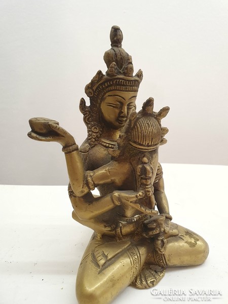 Rézből készült Buddha és Shakti (Samantabhadra) szobor