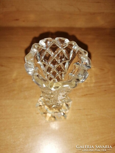 Bohémia üveg ibolya váza 10,5 cm magas (16/K)