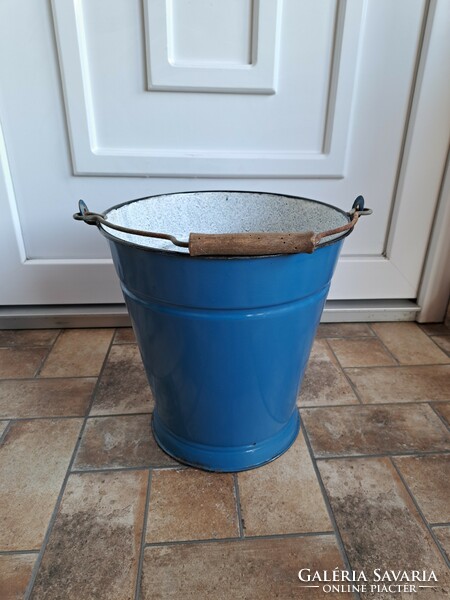 Blue jaszkissér enameled enameled bucket legacy antique nostalgia water bucket
