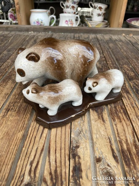 Porcelain panda family