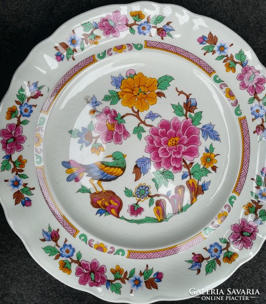 Spanish porcelain plate, 26 cm in diameter with a colorful bird motif