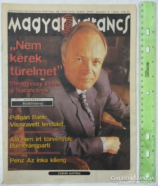 Magyar Narancs magazin 1997/1+2 Medgyessy Rutger Hauer Rita Mitsouko Tricky Korai Öröm Peru