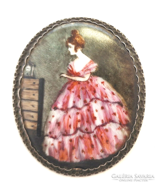 Biedermeier painted pendant