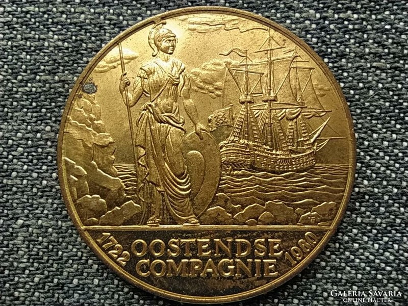 Belgium ostend 25 florijn medal 1980s (id43706)