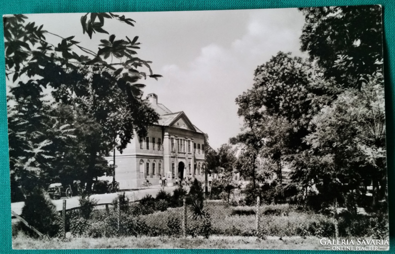 Szabadszállás, council house, used postcard 1964