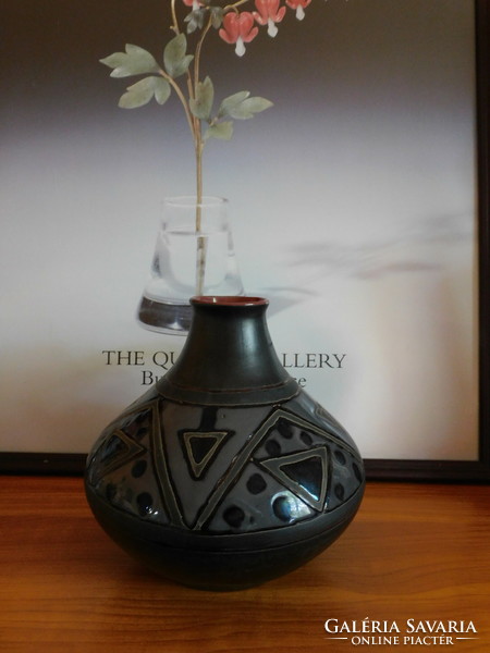 Grúz kerámia váza etno mintával