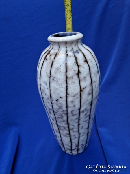 Hódmezővásárhelyi retro kerámia váza szürkés