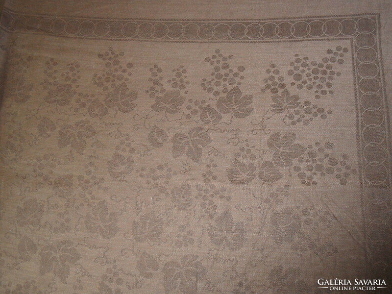 Damask brown vintage tablecloth, tablecloth (130 x 126 cm)