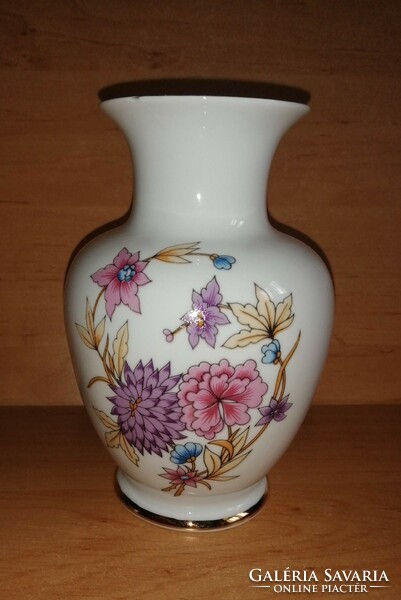 Hollóházi porcelán krizantém mintás váza -15,5 cm (25/d)