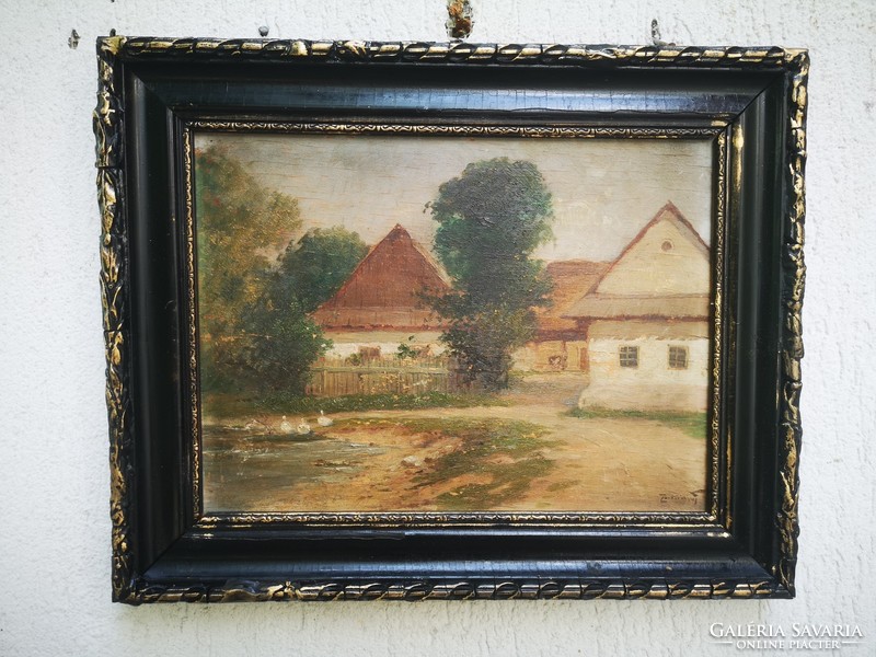 Zorkóczy gyula painting landscape farm view