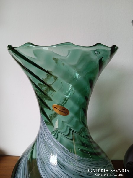 Pair of 2 100% handmade German glass vases