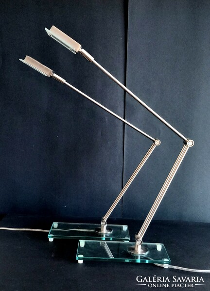 2 db minimal design króm üveg asztali lámpa ALKUDHATÓ