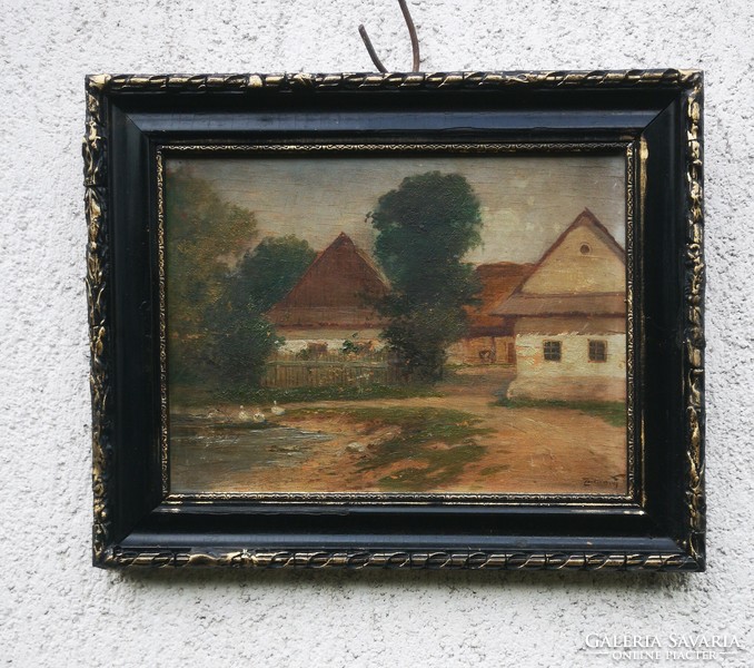 Zorkóczy gyula painting landscape farm view