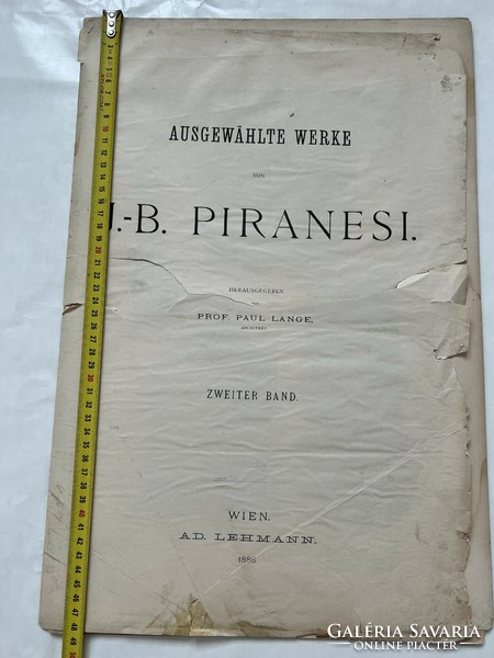J.-B. PIRANESI Wien AD. Lehmann 1886. Album építészeti rézkarcokkal bécsi kiadás