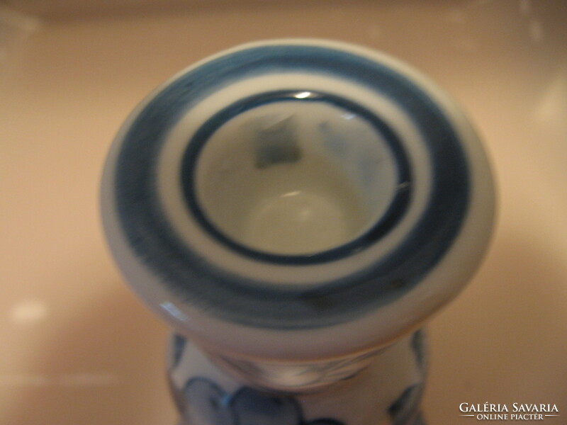 Kék -fehér japán porcelán gyümölcsös gyertyatartó