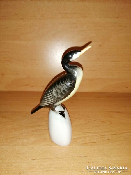 Hollóházi porcelán kárókatona madár figura szobor - 13,5 cm (po-1)