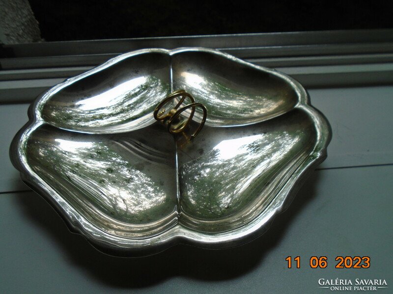 Flower-shaped, silver-plated centerpiece