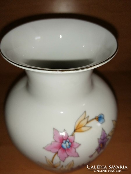 Hollóházi porcelán krizantém mintás váza -15,5 cm (25/d)