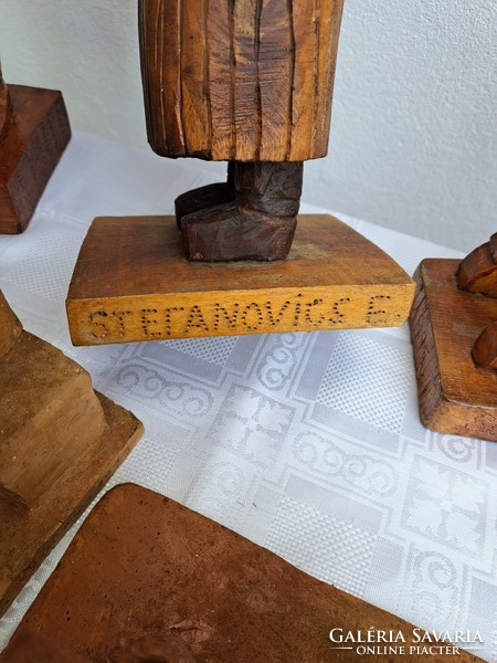 Works by Stefanovics Elemér reed yard 3 large wooden sculptures 9 terracotta rarities