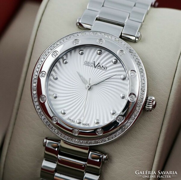 Geovani is a beautiful and special Swiss watch decorated with 102 genuine white diamonds