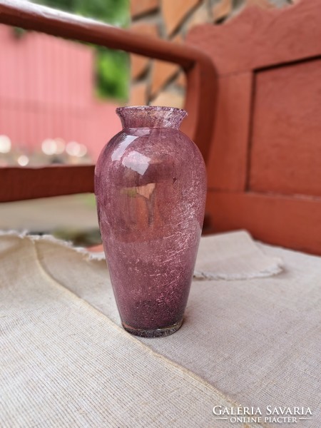 Retro purple vase cracked beautiful veil glass veil karcagi berek bath glass