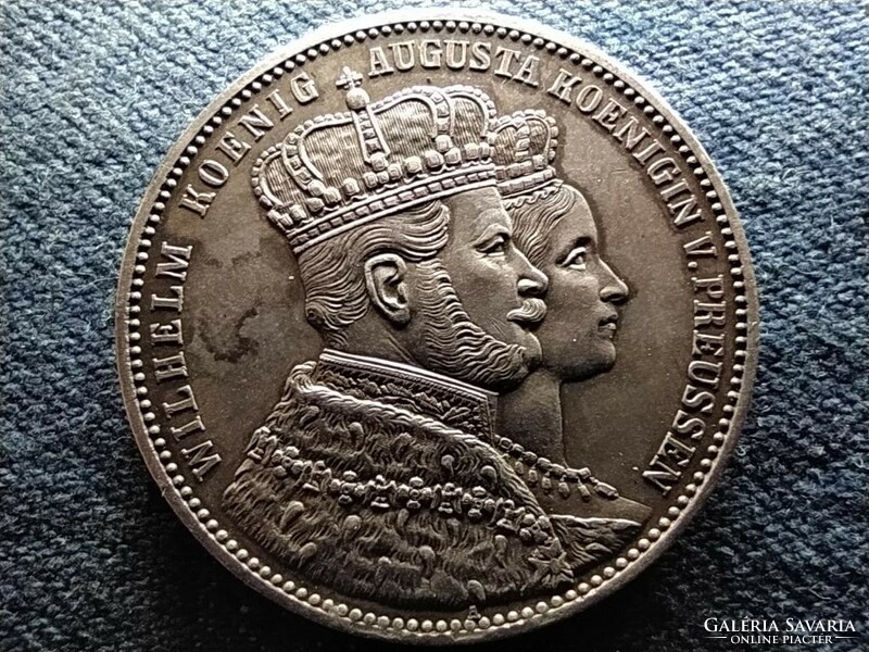 Coronation of William and Augusta of Prussia .900 Silver 1 thaler 1861 a (id65363)