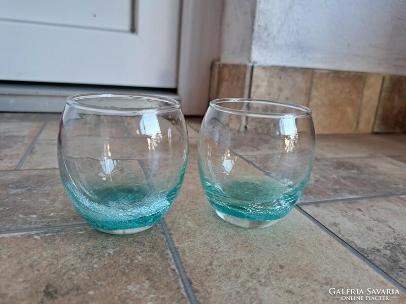 Repesztett Gyönyörű  Fátyolüveg fátyol karcagi berekfürdői üveg türkisz pohár