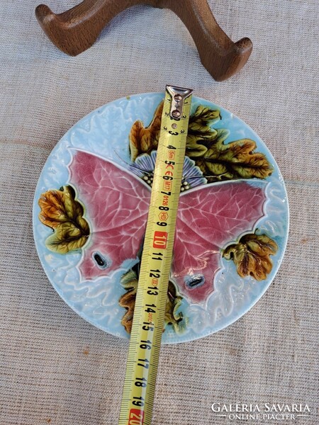 16 cm beautiful majolica butterfly wall plate