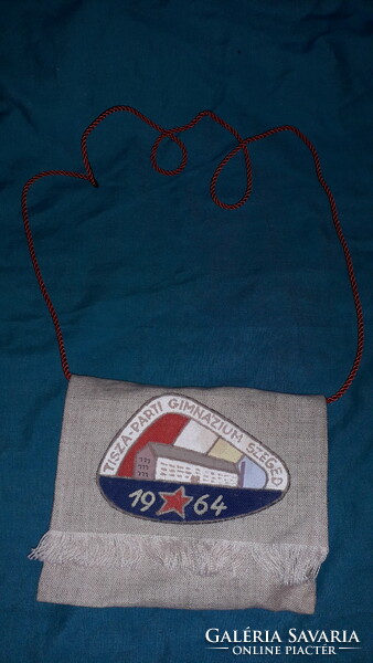 1964 Szeged Tisza Parti High School graduation bag photo and mini bottle in good condition according to the pictures