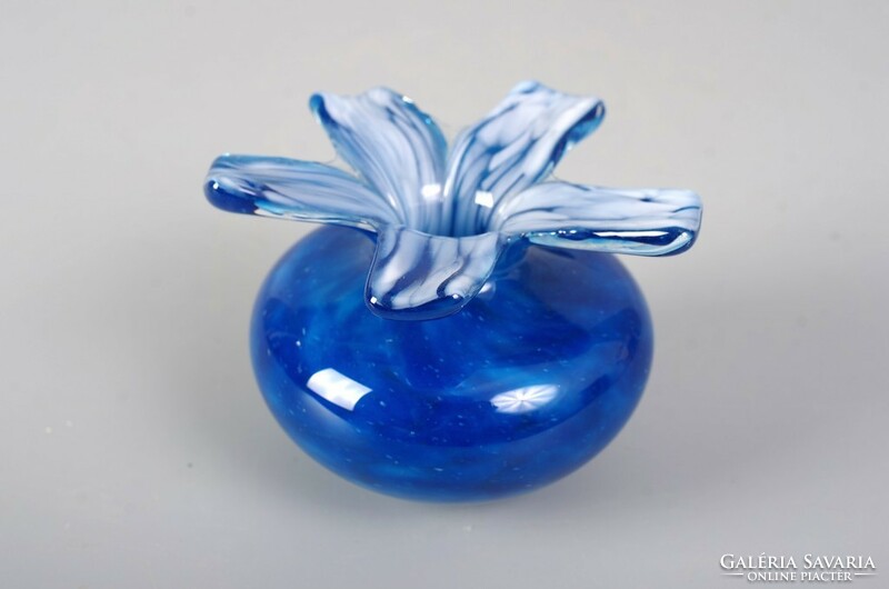 Hutaüveg iparművész ibolya váza jelzett