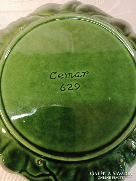 Ceramic salad leaf-shaped plate. Cemar 629